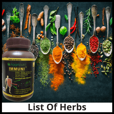 List Of Herbs Immuni, Organic Immune Booster Capsules
